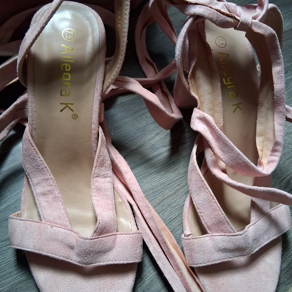 Allegra K Women's Light Pink Strappy Sandals